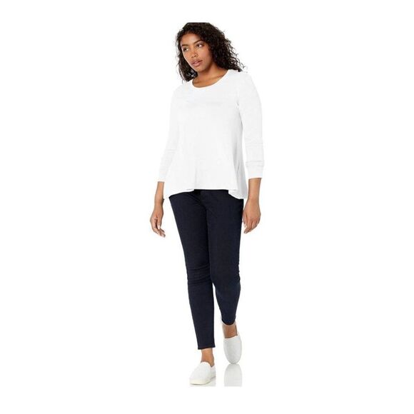 Daily Rituals Womens White Round Neck Long Sleeve Casual T Shirt Size Small - Picture 1 of 6
